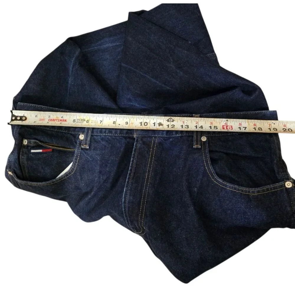 Y2K Tommy Hilfiger Mens Dark Denim Carpenter Jeans 38 Tool Pockets Relaxed 2000